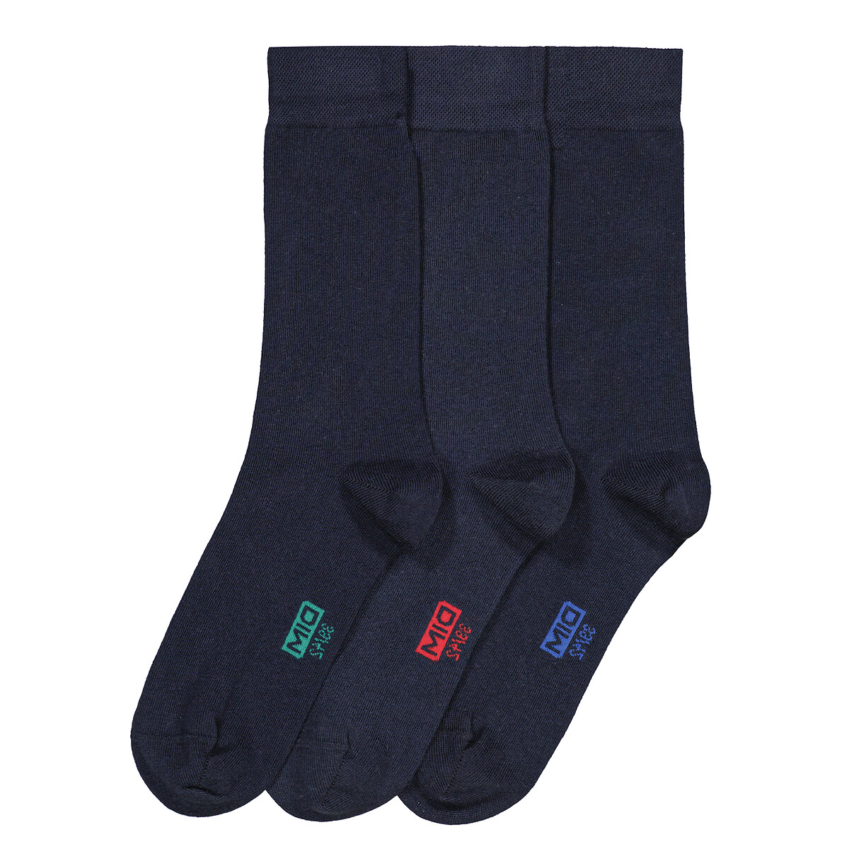 Dim Pack Of 3 Pairs Cotton Socks Men's Navy Blue Size 43