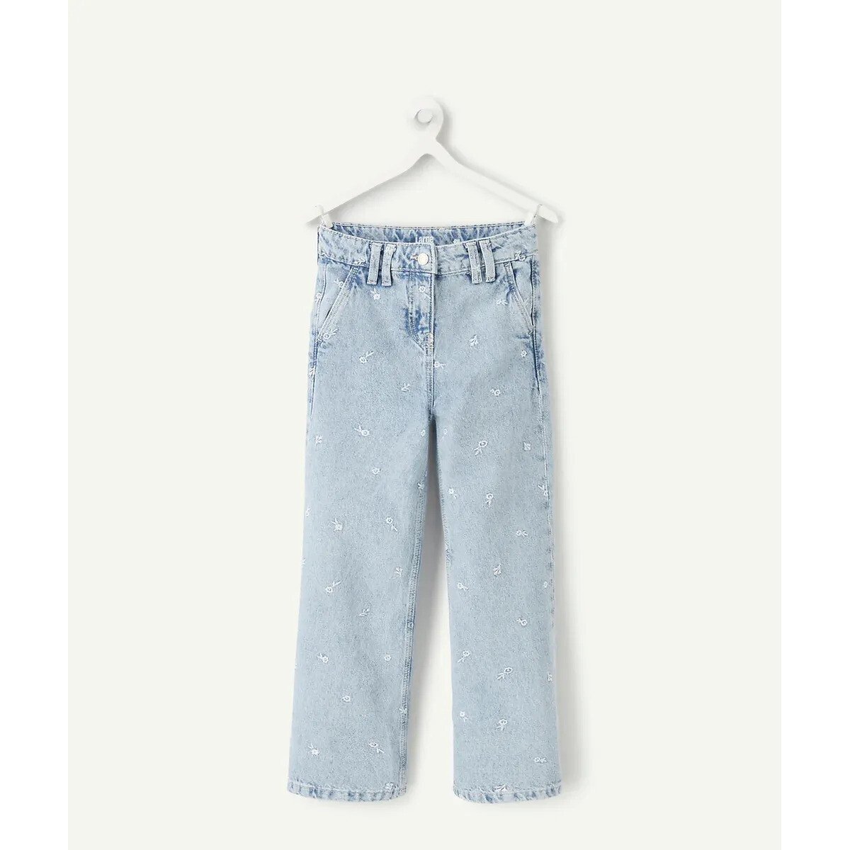 Tape A L'oeil Embroidered Wide Leg Jeans Denim Blue 10Y (138Cm)
