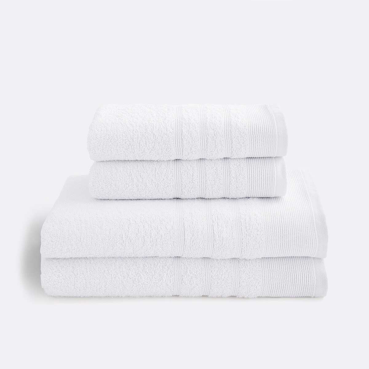La Redoute Interieurs Set Of 4 Zavara 600G Towelling Towels Unisex White
