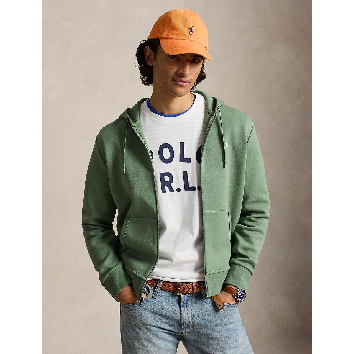 Sweat zippé à capuche, en maille double
