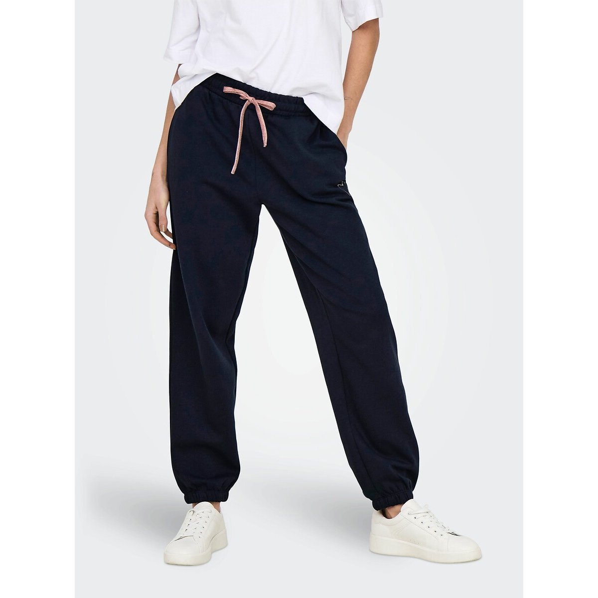 Only Tracksuit Trousers With Heart Detail Women's Navy Blue Extra Small