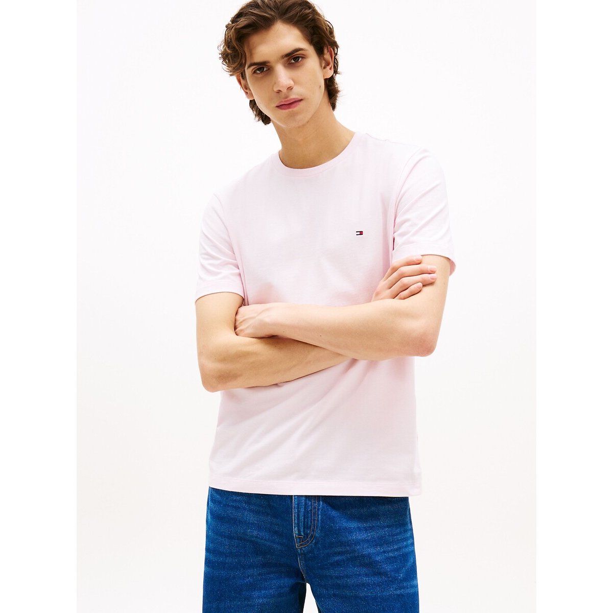 Tommy Hilfiger Men's Pink Thick T-Shirt, Regular Fit Xxl