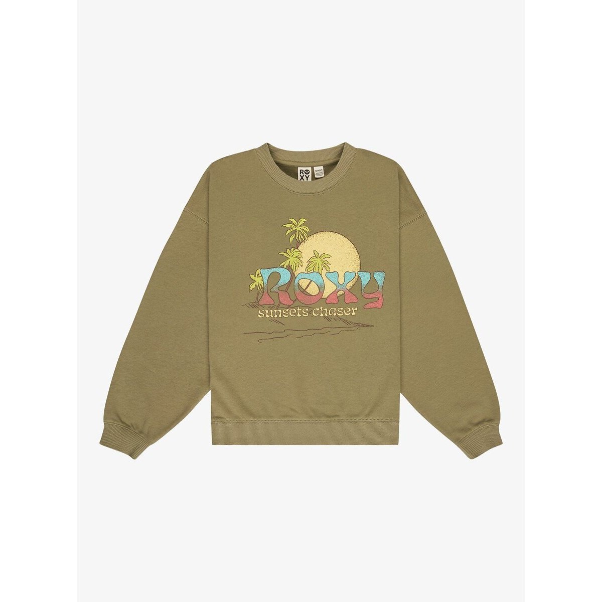 Roxy Sweater Met Ronde Hals, Met Print Op De Voorkant, Van Fleece