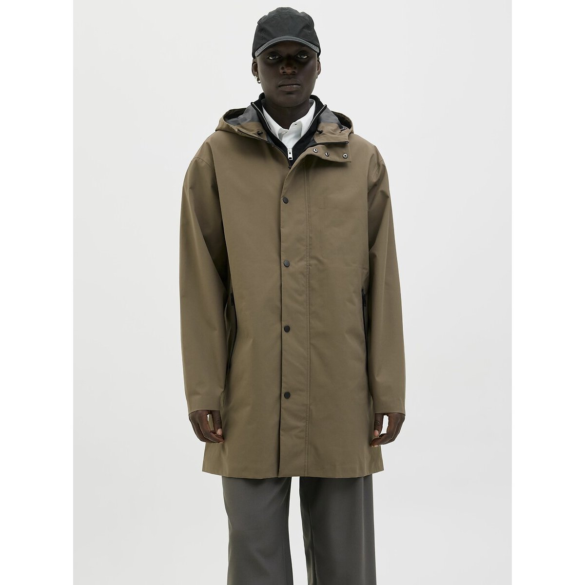 Jack & Jones Hooded Parka Men's Taupe Small