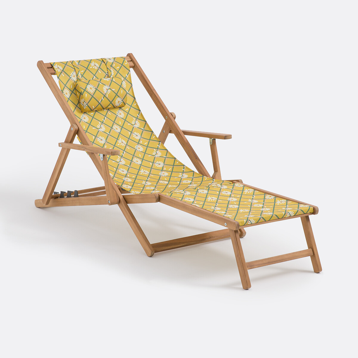 Chaise longue en acacia huilé Marguerite