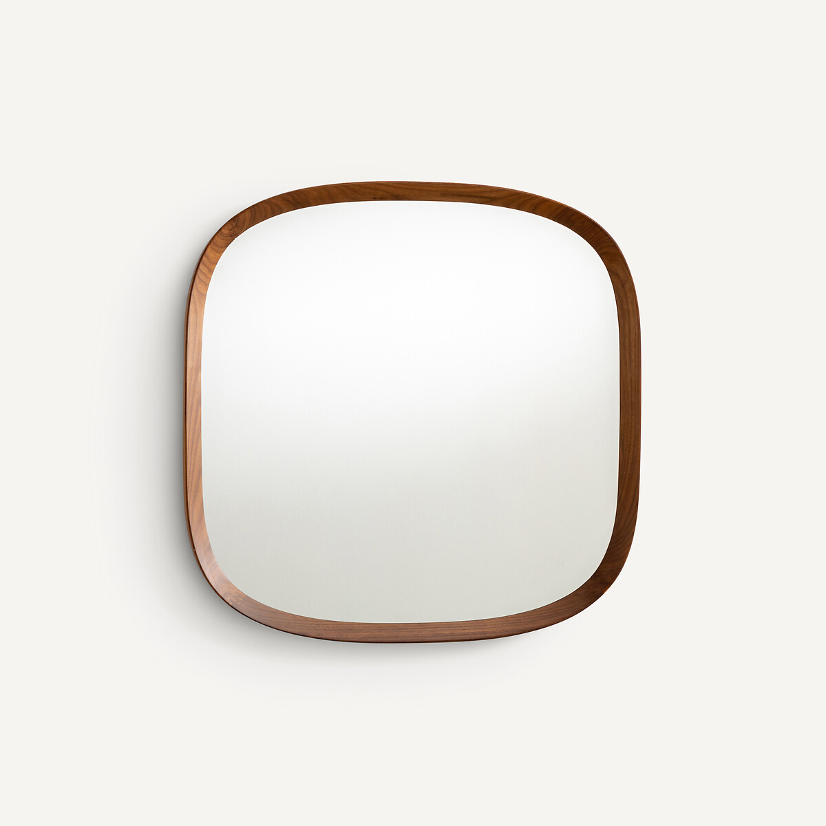 Am.pm Orion 60Cm High Solid Rounded Square Mirror Unisex Walnut