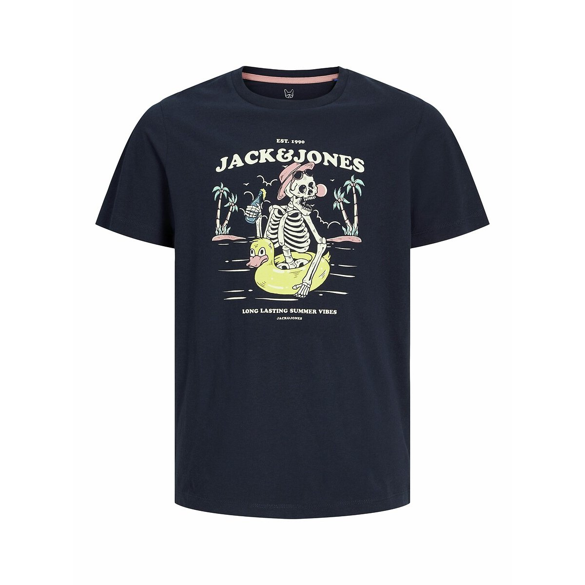 Click to view product details and reviews for Skeleton Print T Shirt With Short Sleeves.