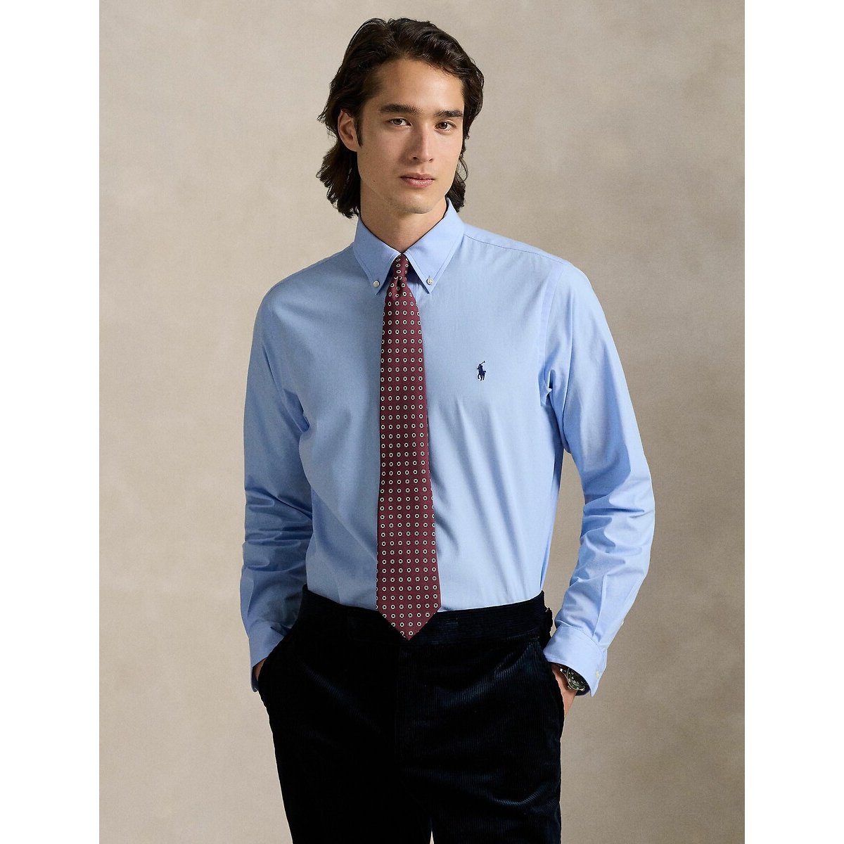 Camicia in popeline tinta unita