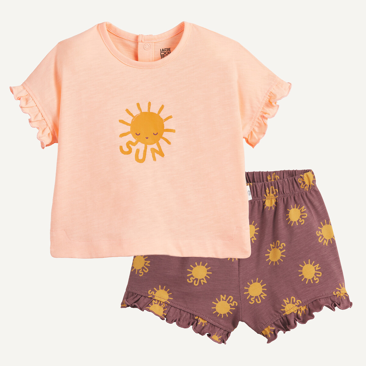 La Redoute Collections Conjunto para bebé estampado Sol. Talla 81 cm (18 meses). Color Rosa