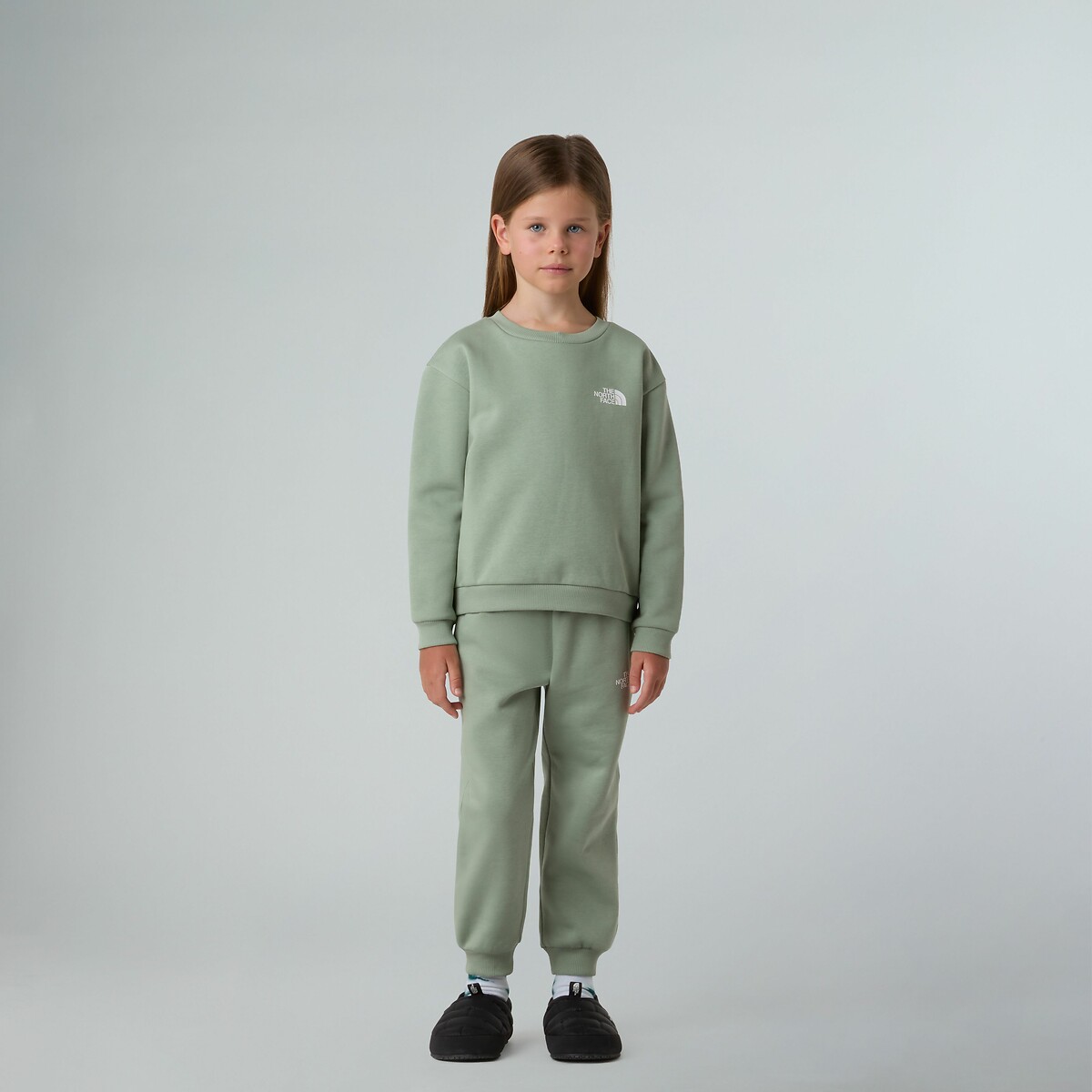 The North Face Light Khaki Sweatshirt + Trousers Set In Fleece 3Y (94Cm)