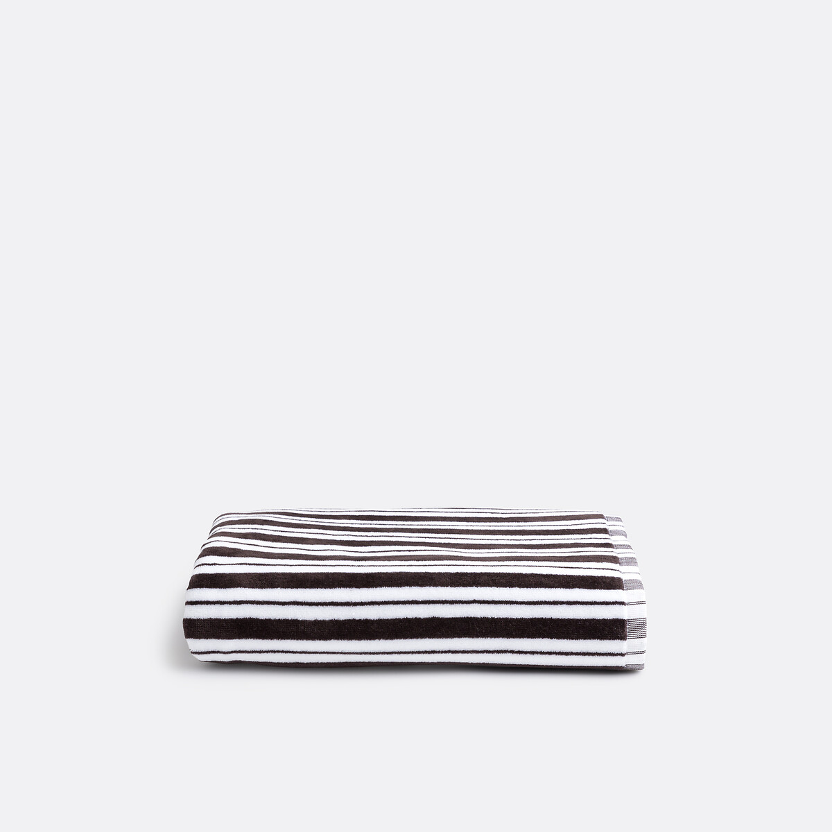 La Redoute Interieurs Jila Bath Towel In Velour Towelling Unisex White / Dark Grey Medium