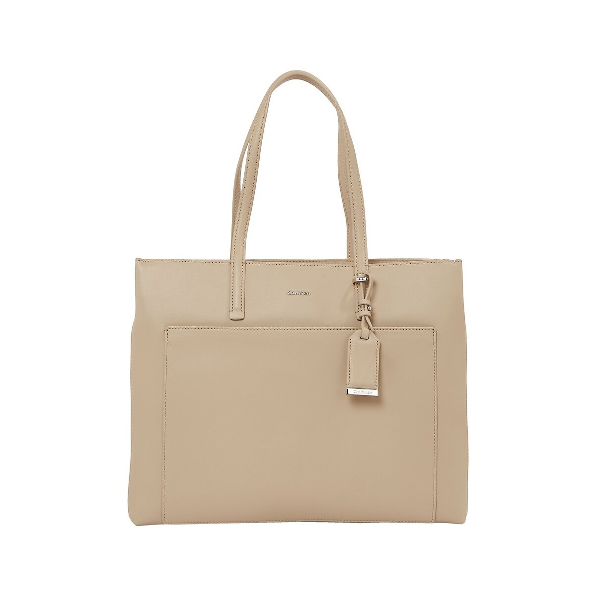 Calvin Klein Women's Beige Shoulder Tote Bag With Handles