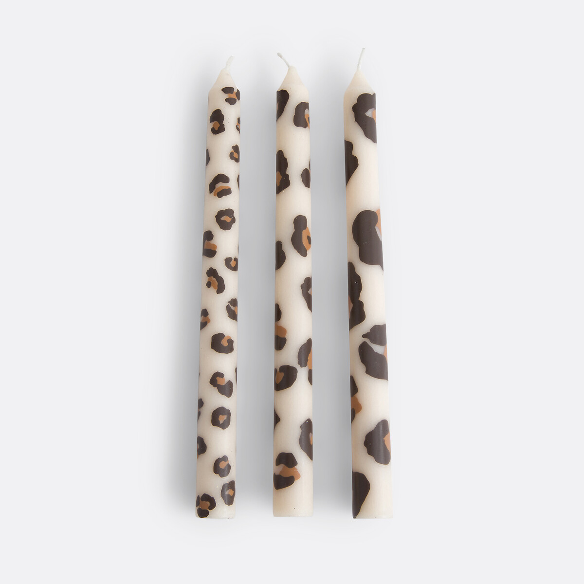 La Redoute Interieurs Set Of 3 Azhar Leopard Print Candles Unisex Beige Leopard Print