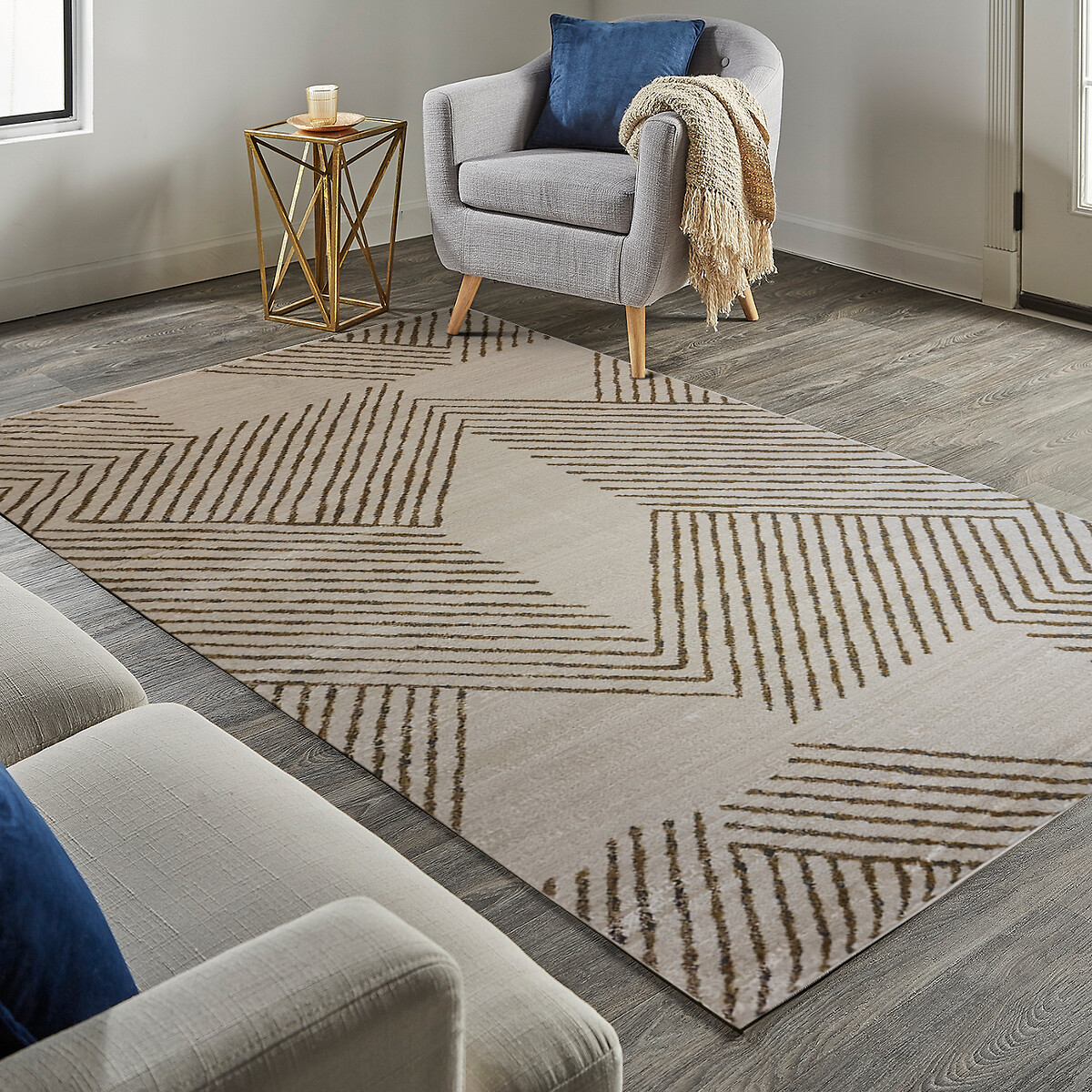 So'home Abstract Line Pattern Rug Unisex Ivory Medium