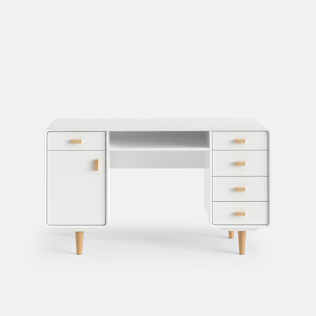 Escritorio JIMI con espacio para organización a los dos lados. Talla Única. Color Blanco