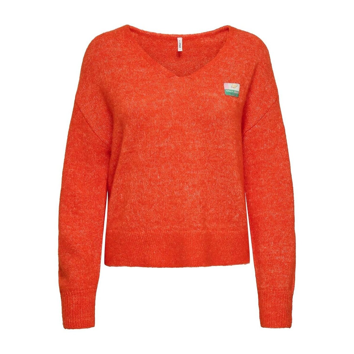 Only V-Neck Jumper Women's Orange Extra Large