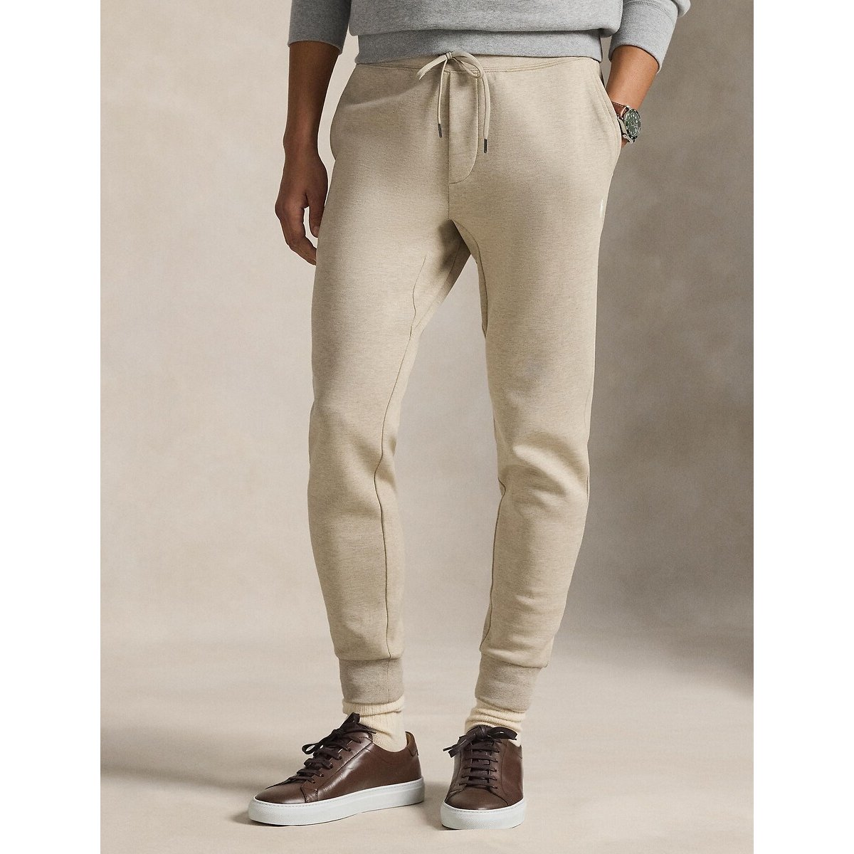 Polo Ralph Lauren Pony Player Fitted Joggers With Embroidery Men's Beige Marl Large