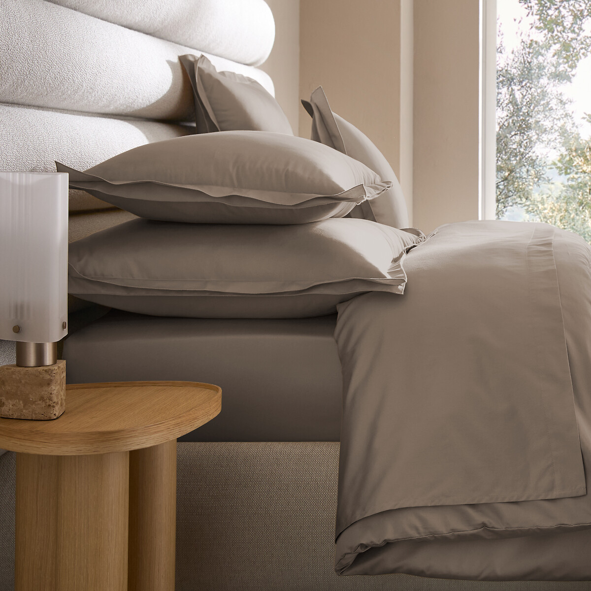 Am.pm Galor Cotton Sateen Pillowcase Unisex Taupe Square (65X65cm)