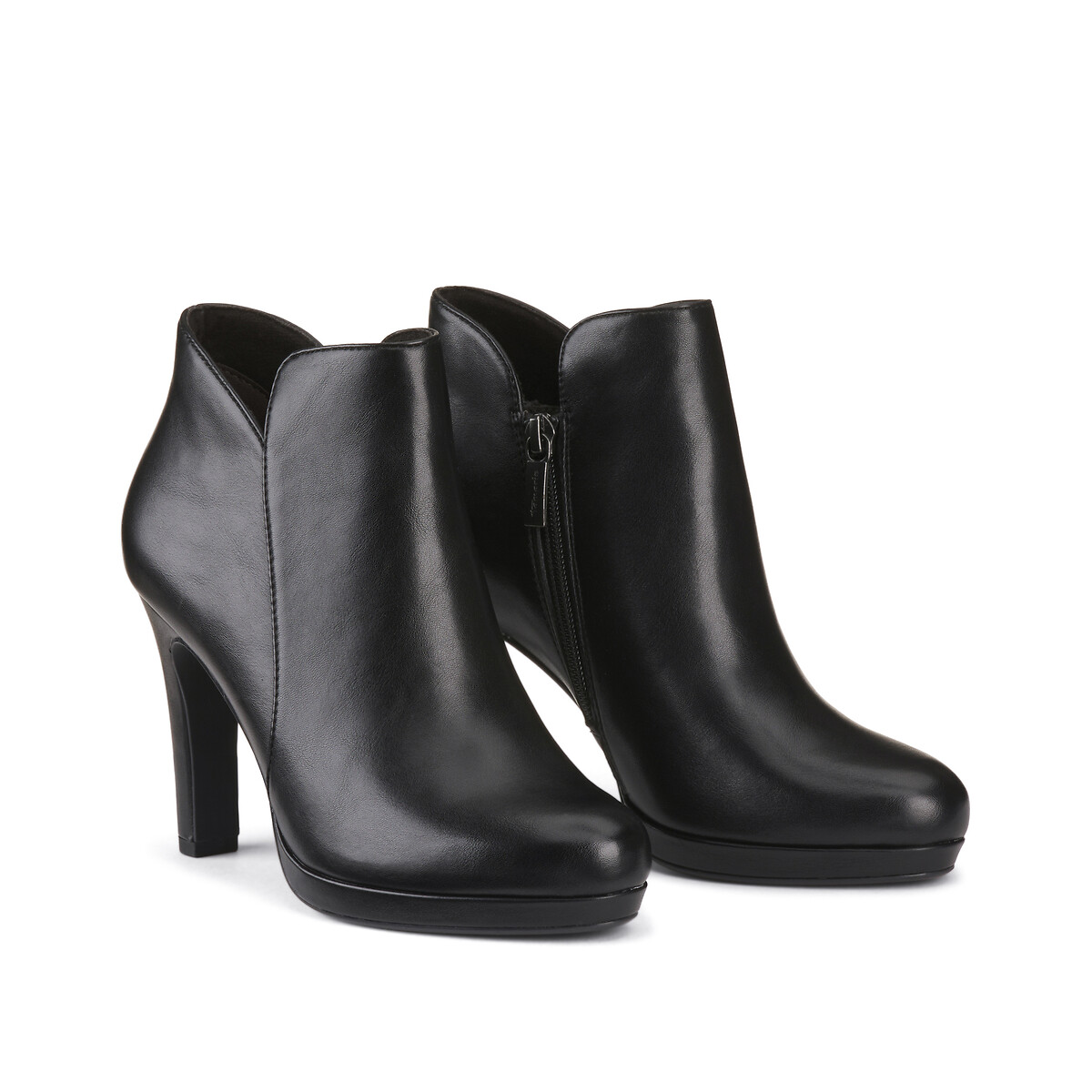 Tamaris Unisex Black Heeled Ankle Boots Size 38 (5)