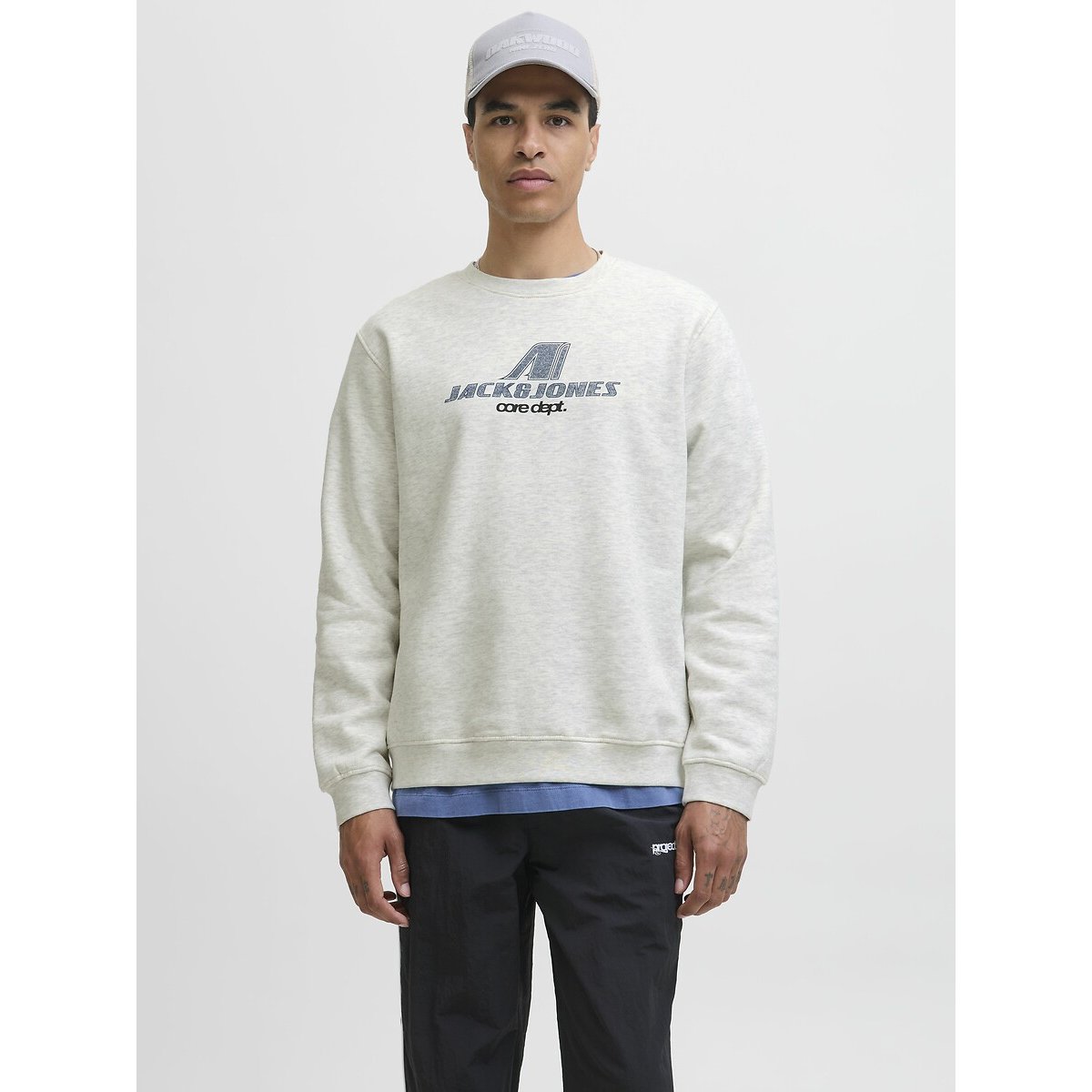 Jack & Jones Crew Neck Sweatshirt Men's White Marl Large