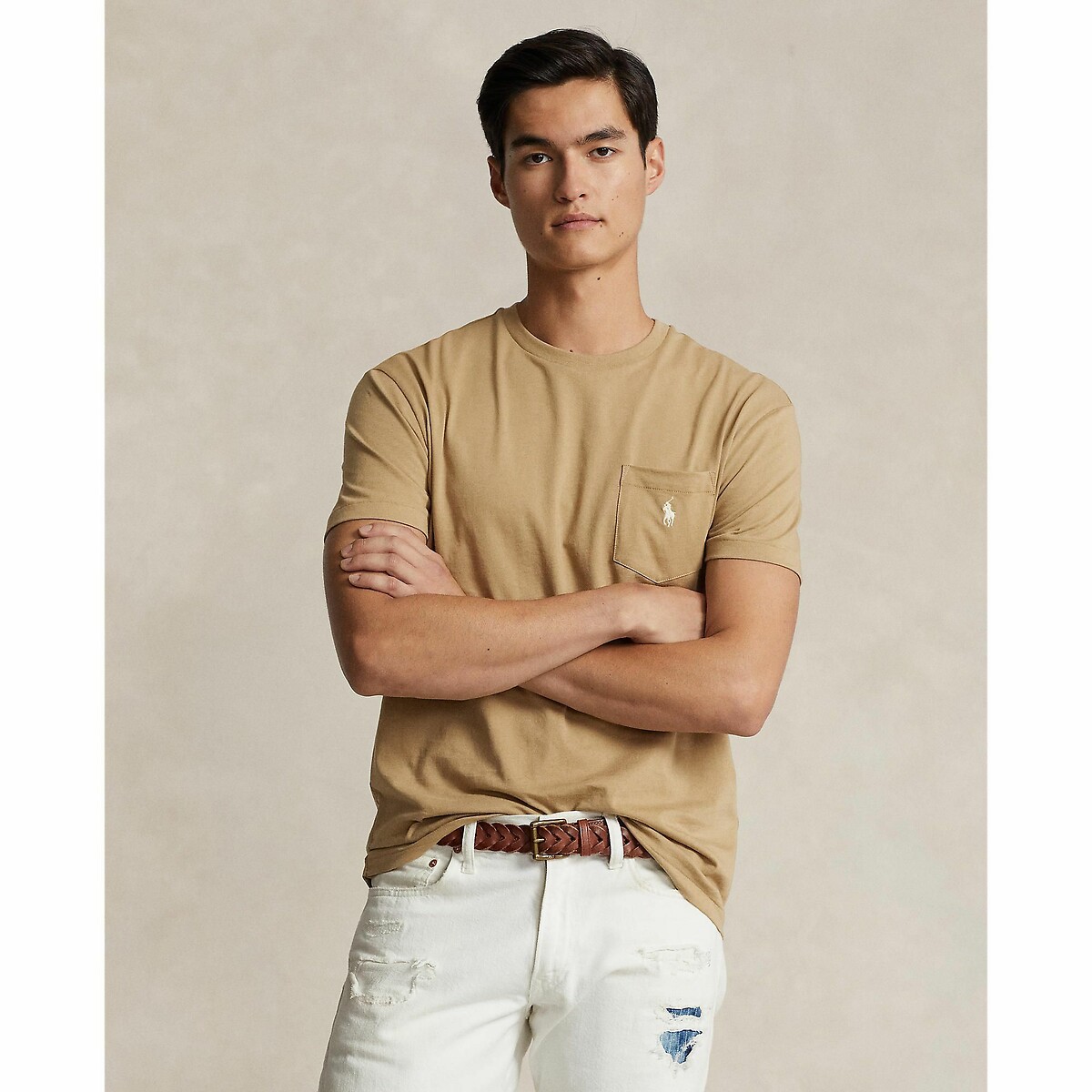 T-shirt Classica Con Tasche In Jersey Uomo Taglie M - polo ralph lauren - Modalova