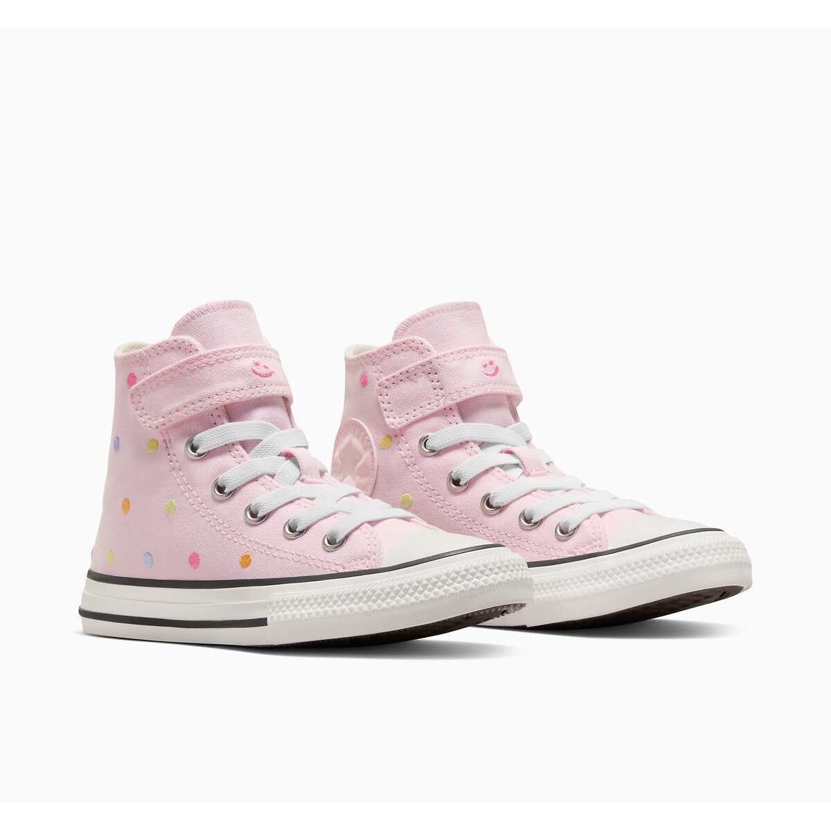 Converse Chuck Taylor All Star 1V Polka Dot Trainers Pink/Multi-Coloured Size 35 Kids