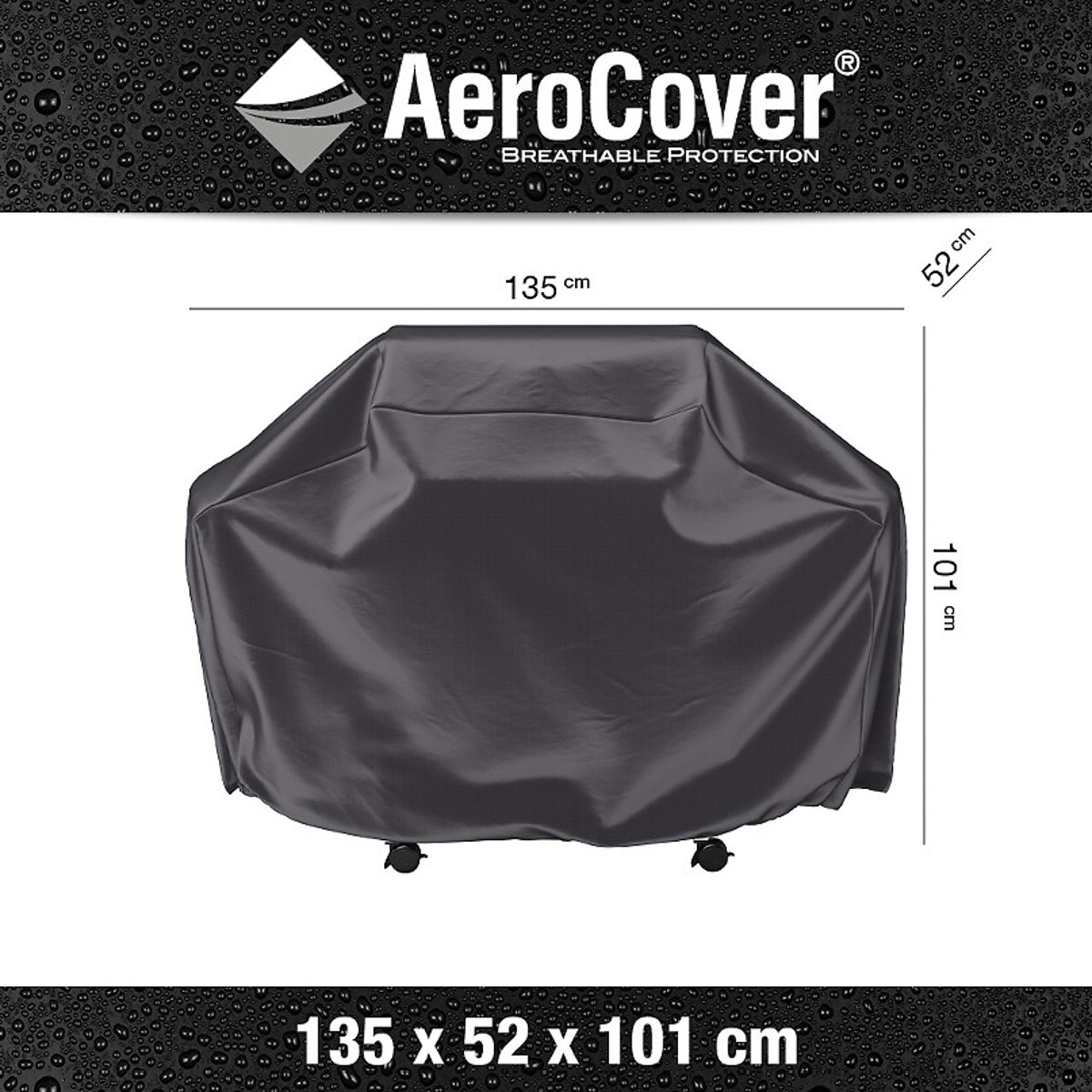 Aerocover Garden Gas Barbecue Cover 135X52x101cm Unisex Grey