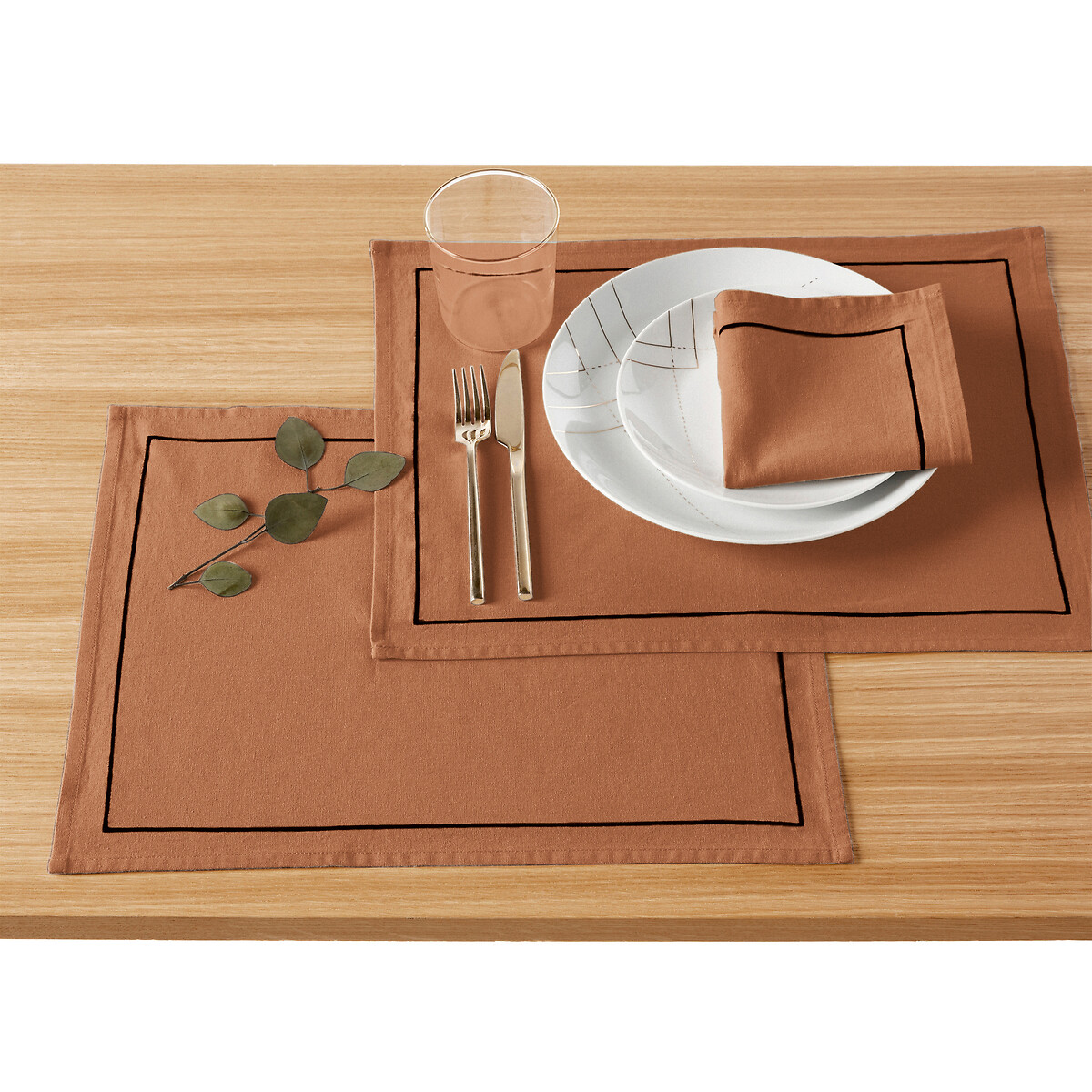 LA REDOUTE INTERIEURS Set van 4 placemats gewassen linnen/katoen Métis Bourdon