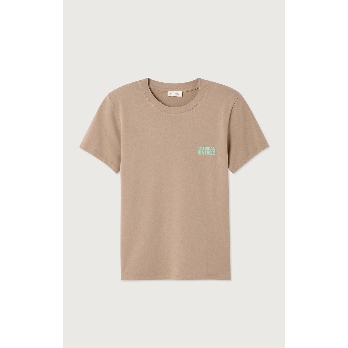 American Vintage Ykobow Crew Neck T-Shirt With Short Sleeves Women's Light Taupe Small