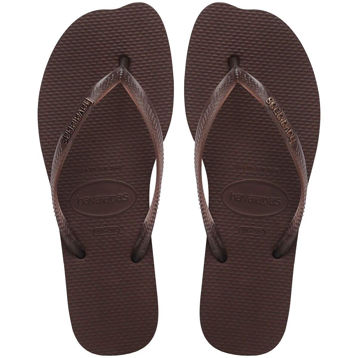 Havaianas Hav Slim Split Flip Flops Women's Brown Size 37