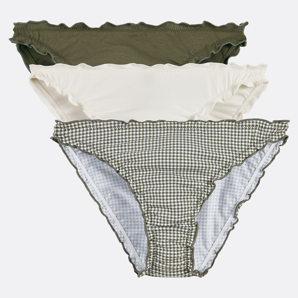 LA REDOUTE COLLECTIONS Set van 3 slips in stretch katoen