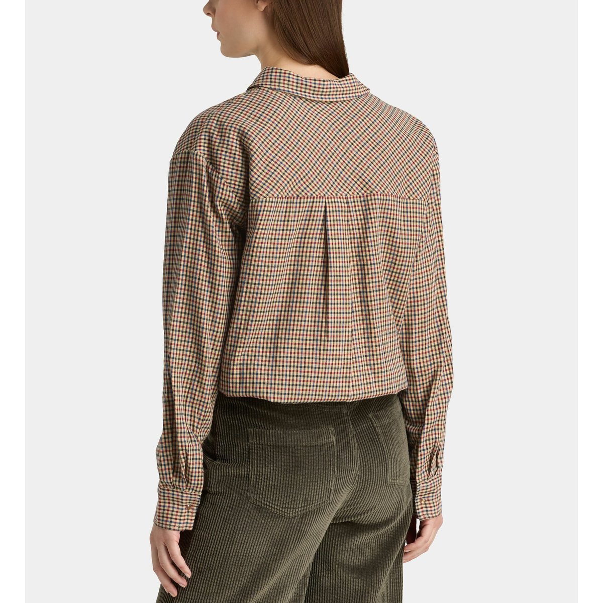 Chemise alma ct en coton à carreaux écru et multicolore, GALERIES LAFAYETTE
