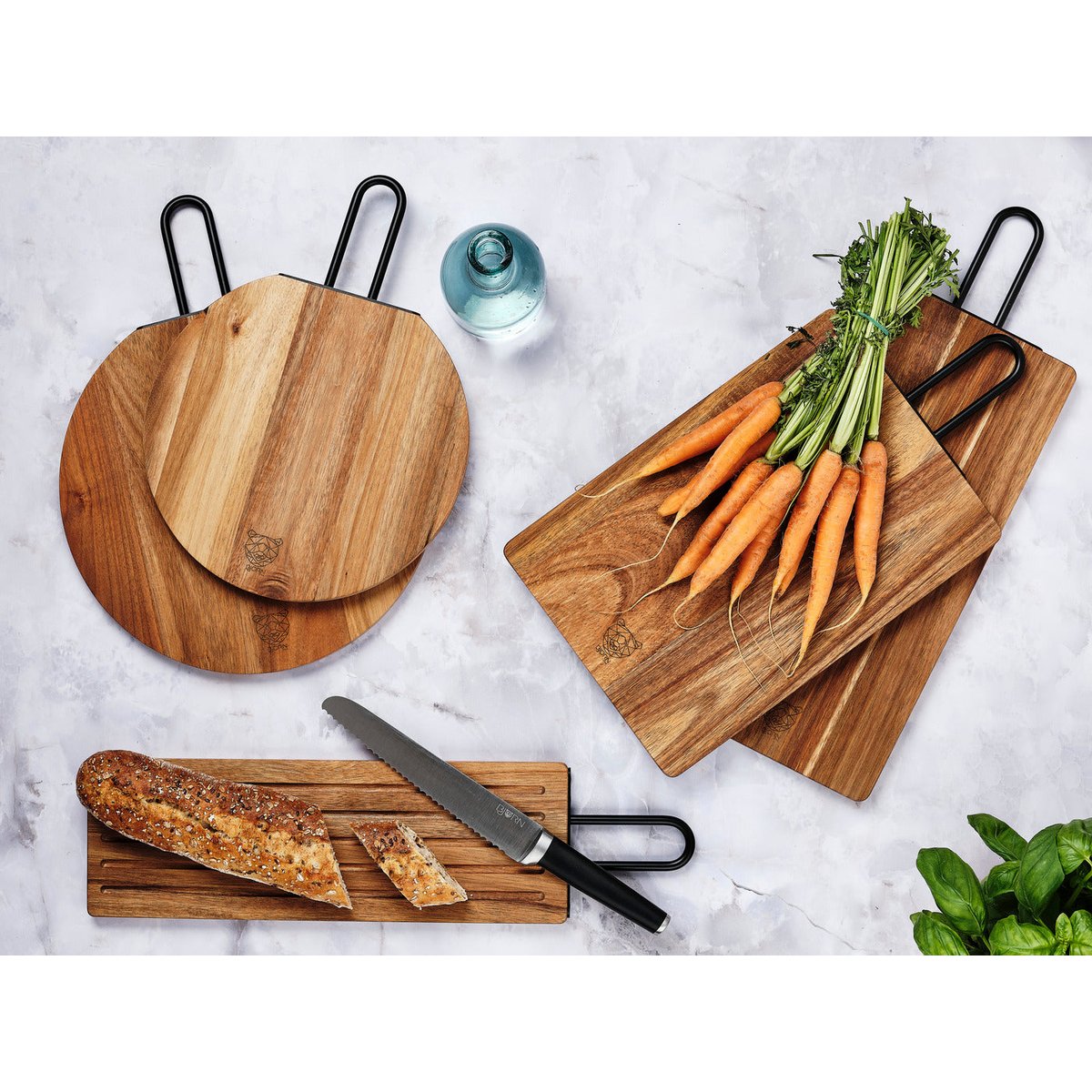 Lot de 1 planches en inox, NUDE bois vernis, BJORN