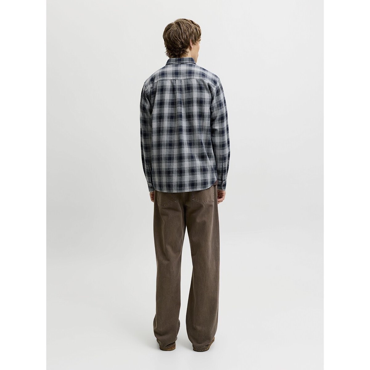 Geruit hemd met lange mouwen geruit marine, JACK & JONES
