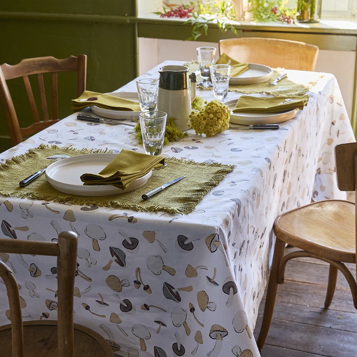 Nappe enduite LE COIN DES CHAMPIGNONS naturel, SYLVIE THIRIEZ