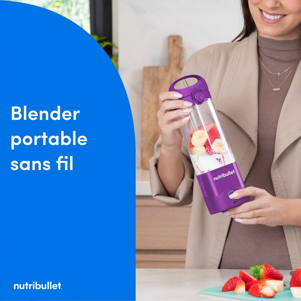 Blender Portable NBP003PU  violet couleur unique, NUTRIBULLET