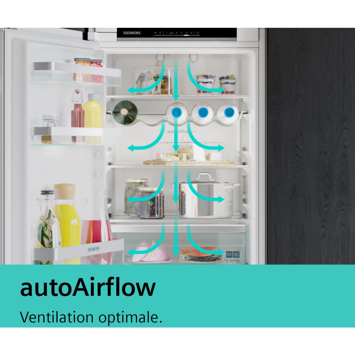Réfrigérateur Combiné Encastrable Ki86nvfe0 Iq300 Hyperfresh intégrable, SIEMENS