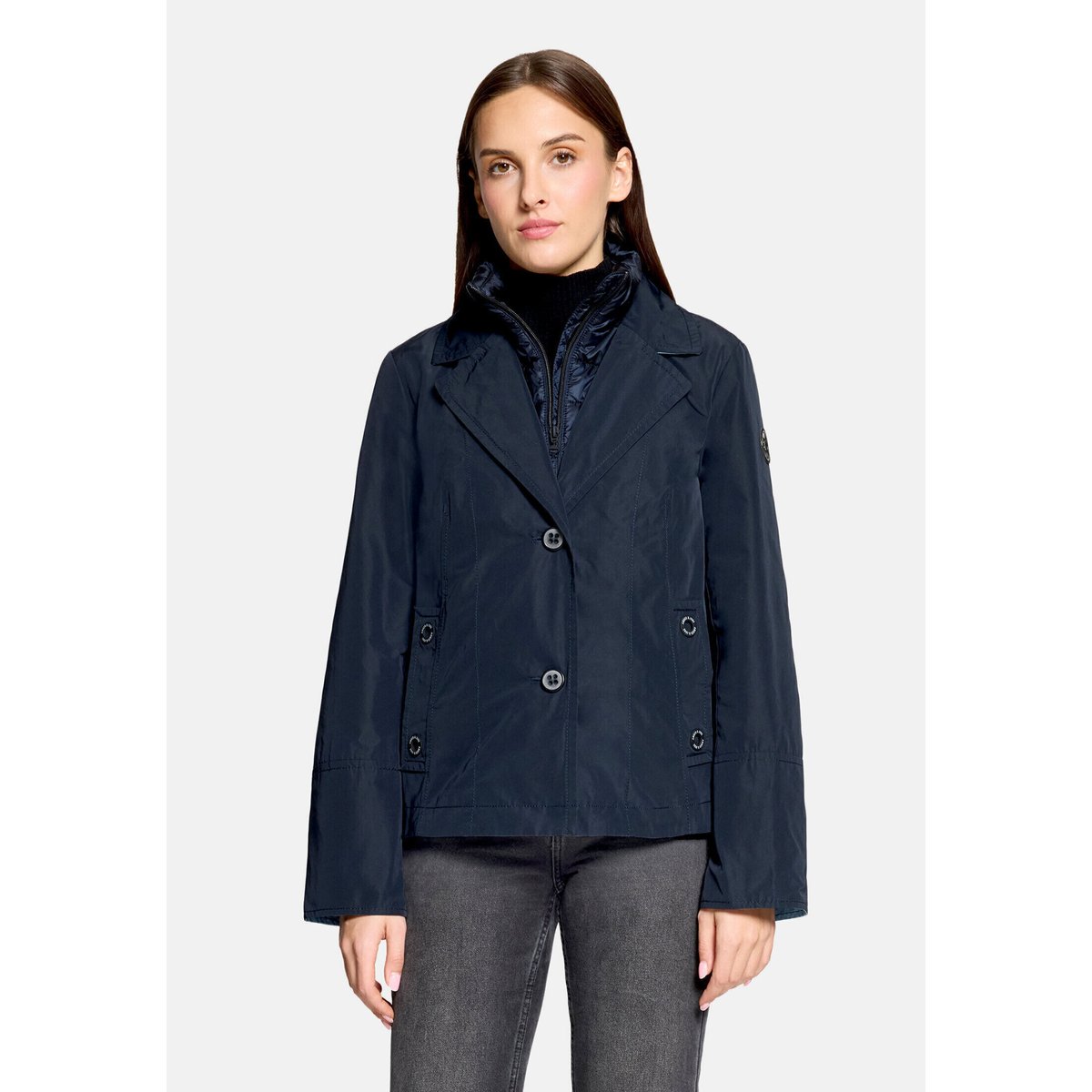 Veste de mi-saison avec partie veste sans manches amovible bleu foncé, AMBER & JUNE