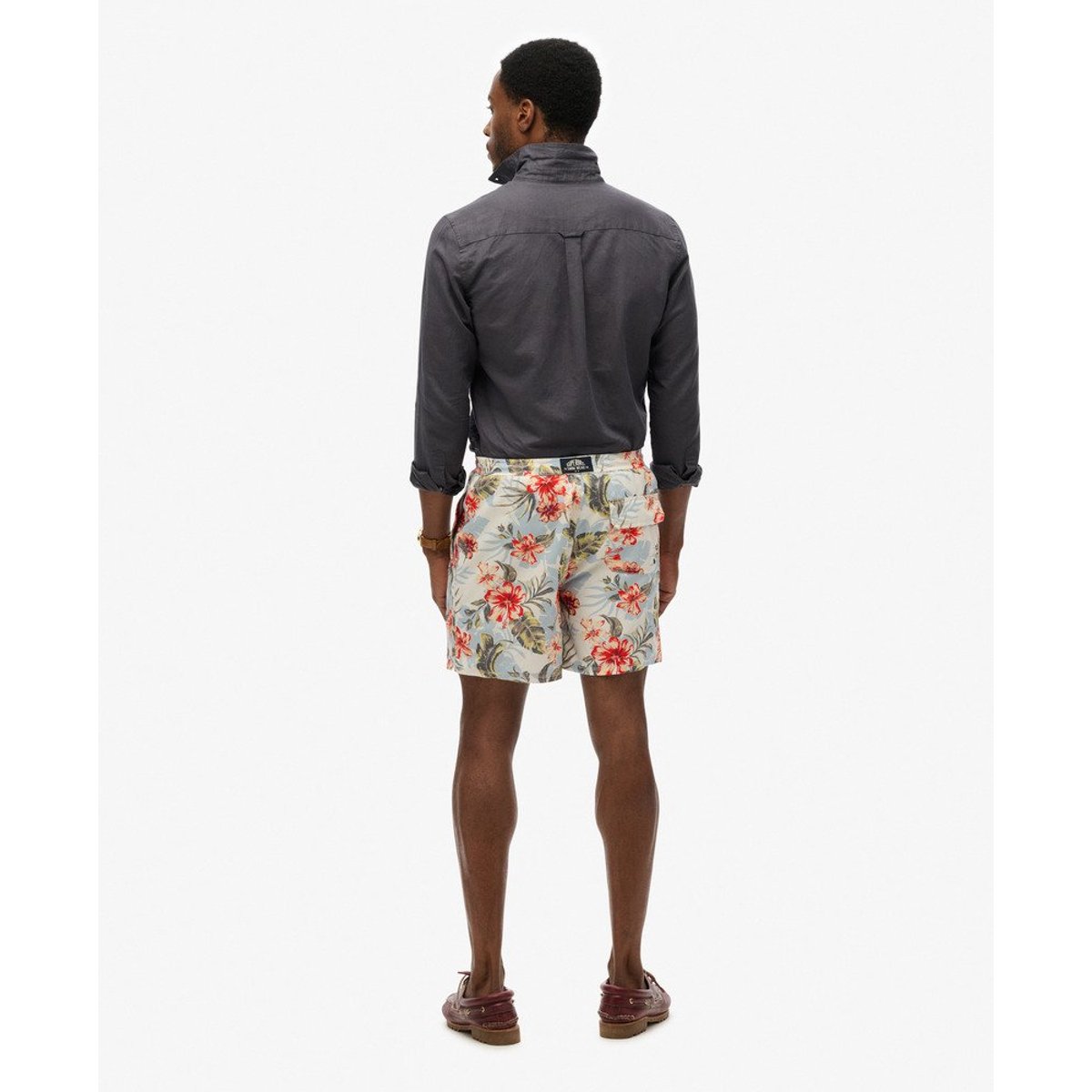 Short de bain à imprimé hawaïen longueur 43 cm aloha ombré, SUPERDRY