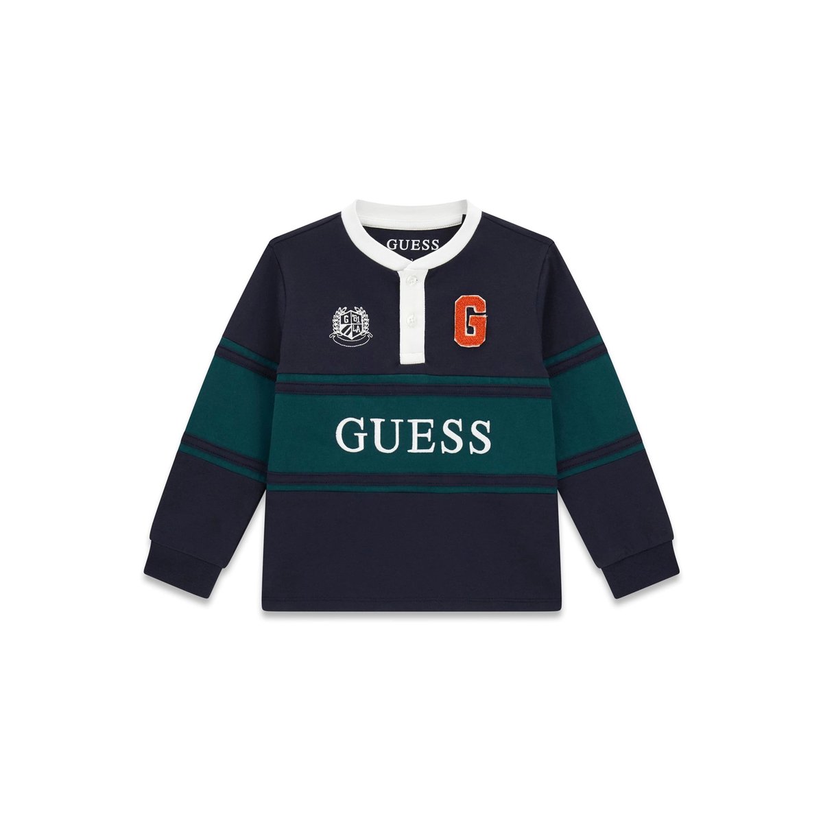 T-Shirt Avec Logo Brodé bleu foncé, GUESS KIDS