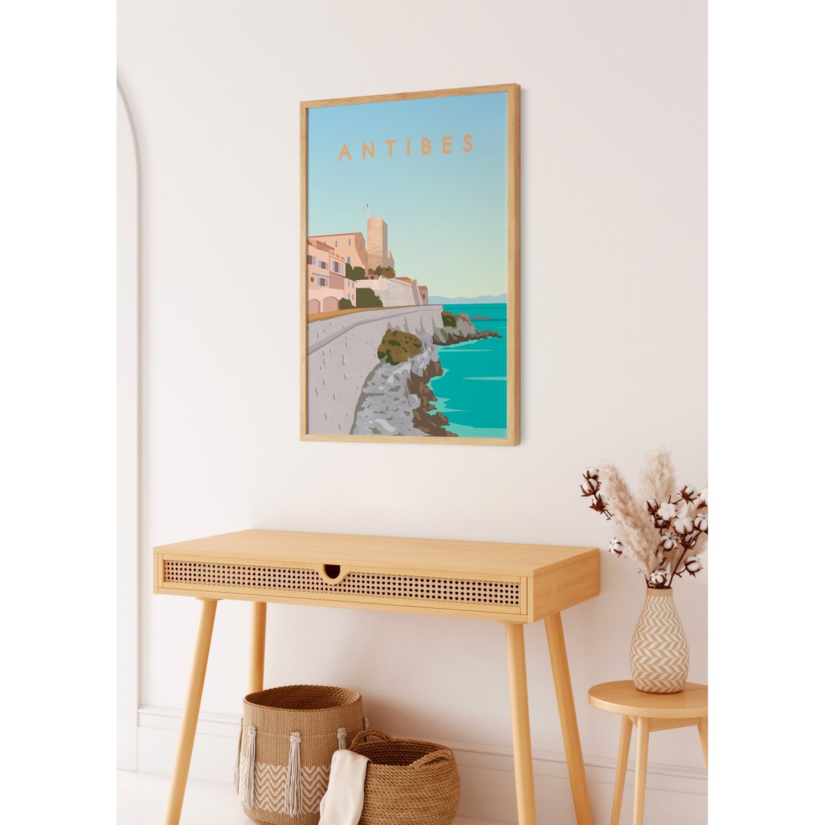 Affiche ville Antibes blanc, L'AFFICHERIE