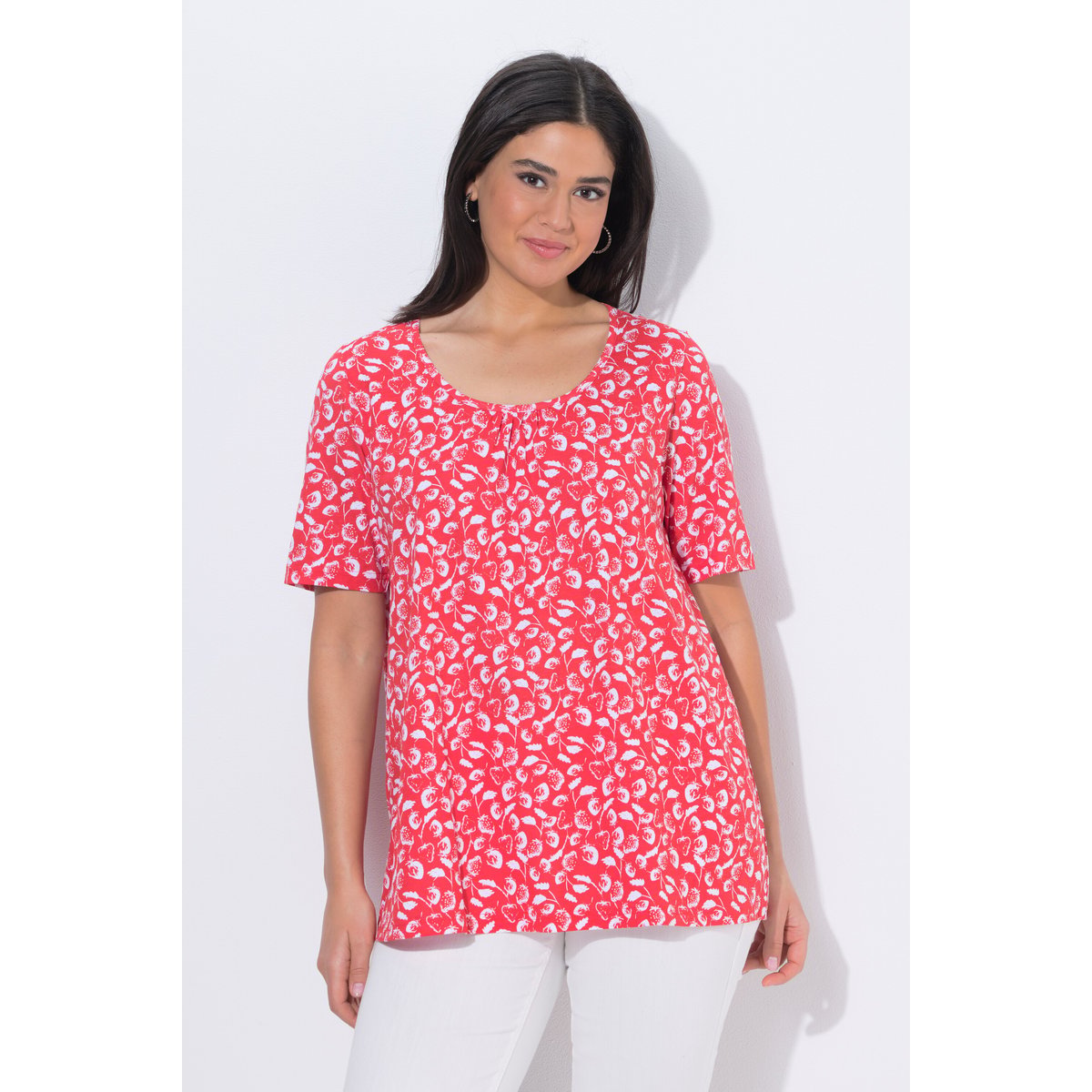 T-Shirt coupe évasée corail, ULLA POPKEN