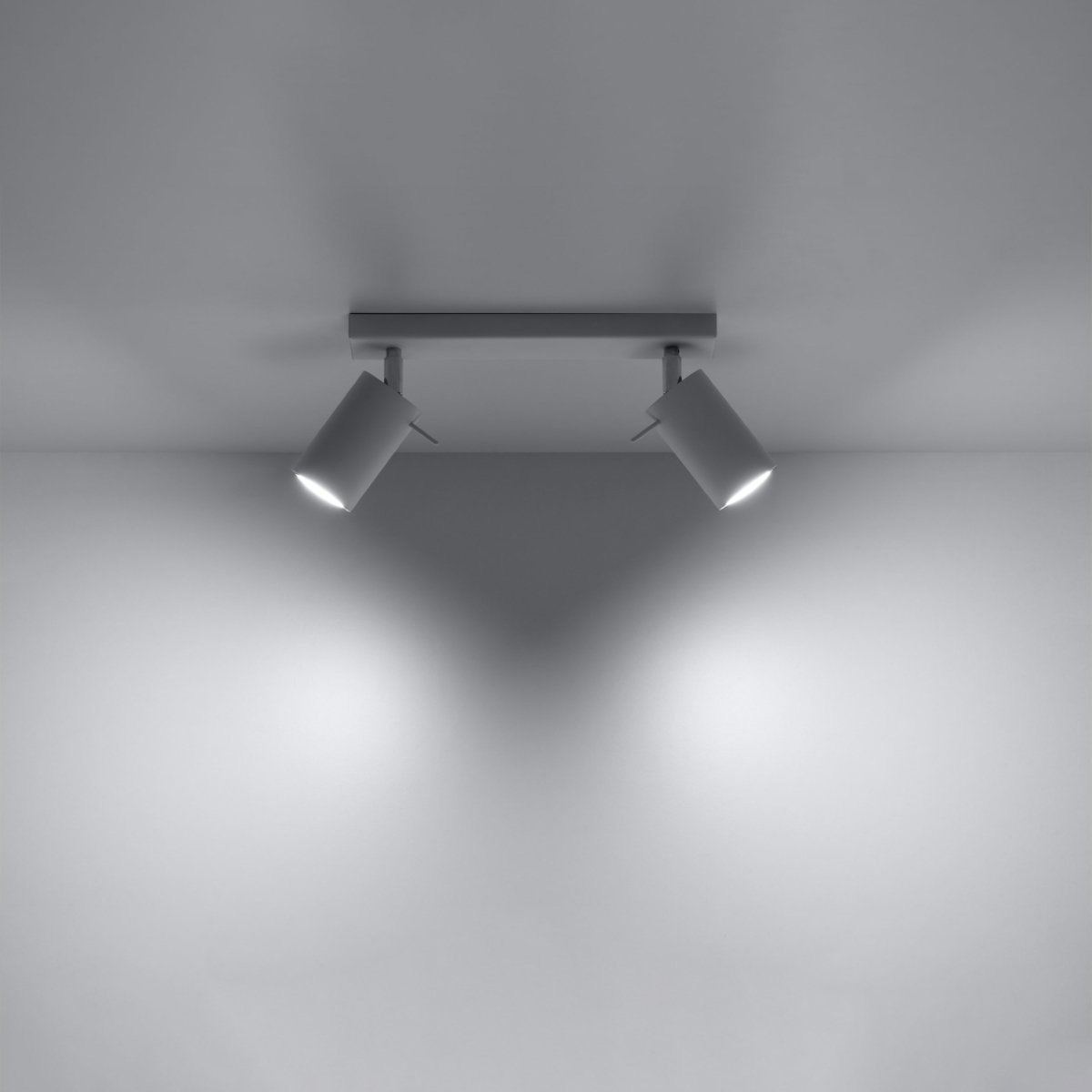 Plafonnier Acier Blanc GU10 2 Ring blanc, EDEN