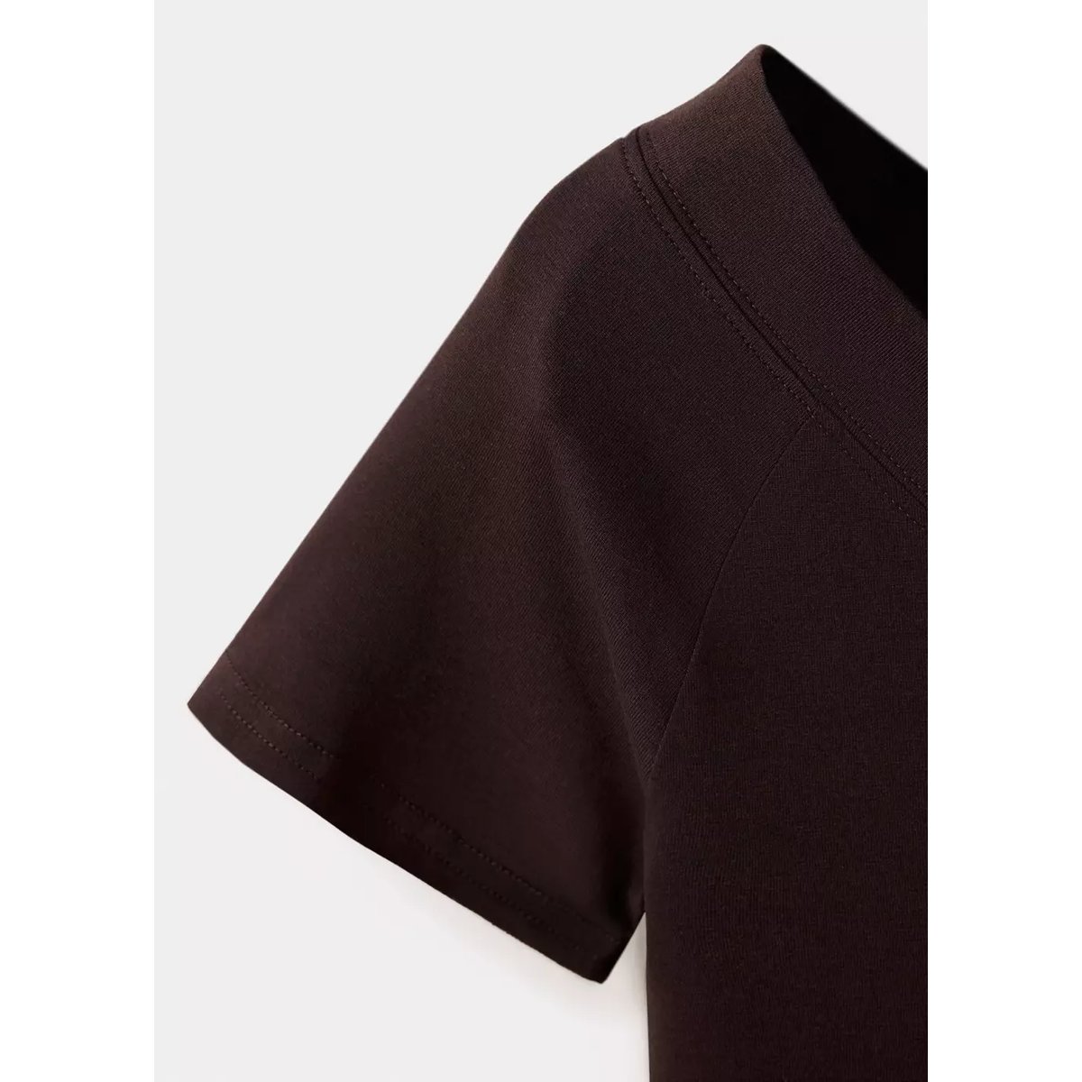 T-shirt décolleté en V marron, MANGO TEEN