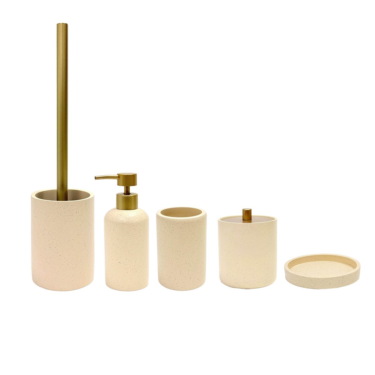 Brosse WC avec support en polyrésine naturel, DOUCEUR D'INTÉRIEUR