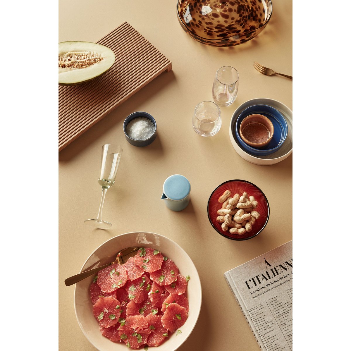Bol en céramique GLAZE sable, HUBSCH