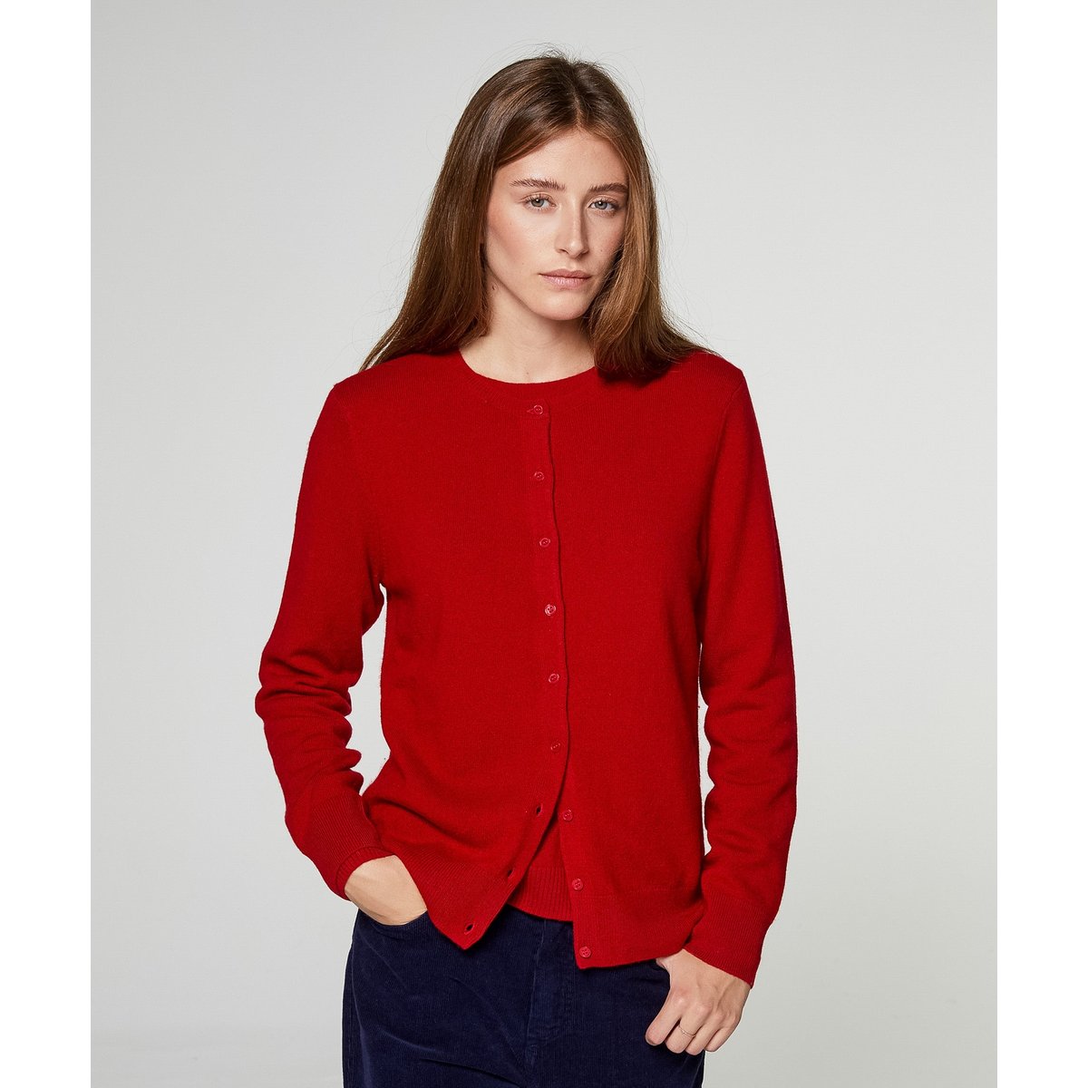 Cardigan en cachemire rouge, RODIER