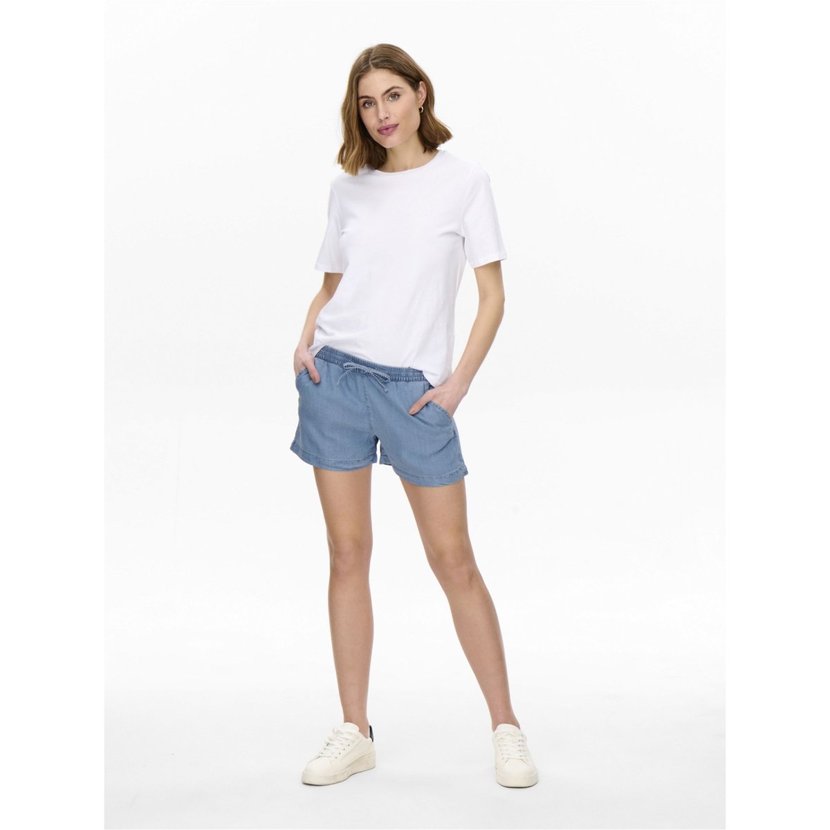 Short en Lyocell medium blue, ONLY