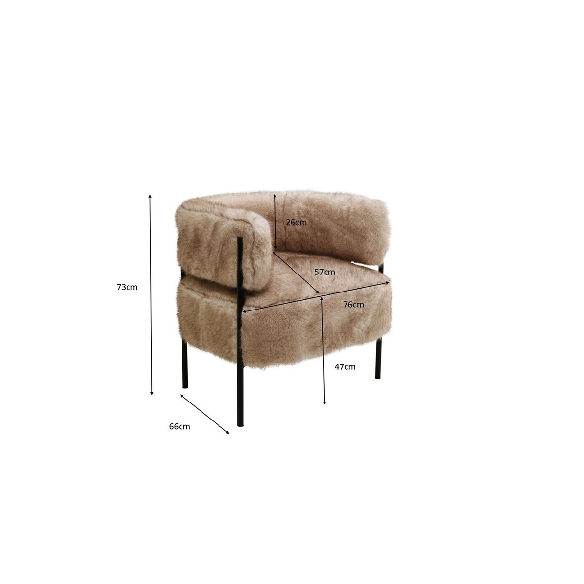 Fauteuil Lilja Soft marron, KARE DESIGN