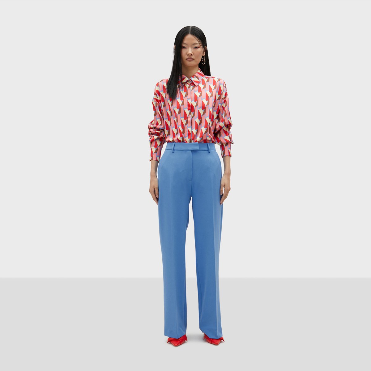 Pantalon classique large azur, LOLA CASADEMUNT